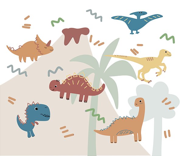 Painel de Parede MUNDO ENCANTADO 600205 - Dinos