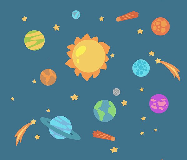 Painel de Parede MUNDO ENCANTADO 600328 - Planetas Lúdico