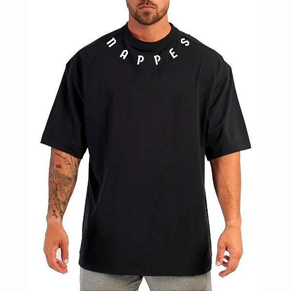 Camiseta Oversized Estilo Streetwear Nappes na Gola