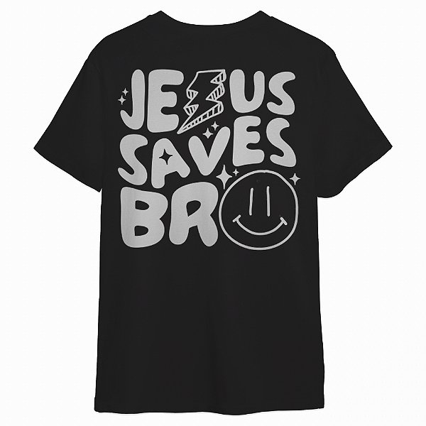 Camiseta Masculina Frente/Verso Jesus Saves BR Coleção Moda Cristã
