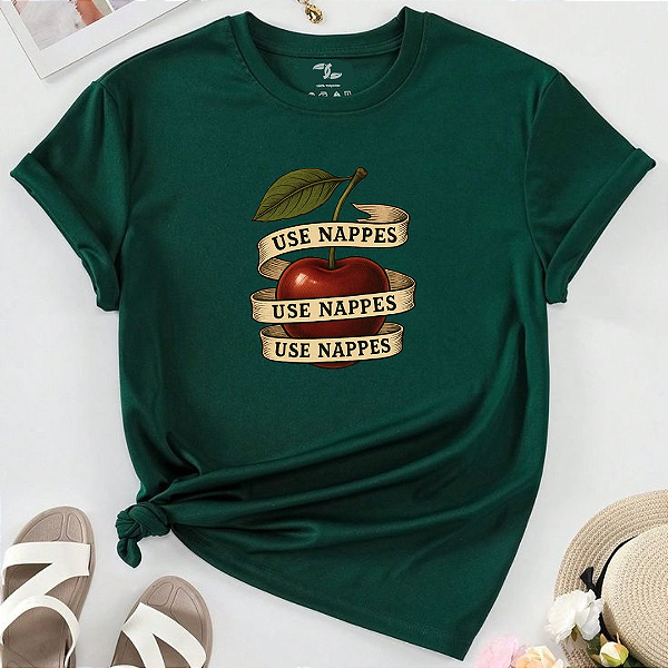 Camiseta Feminina T-Shirt Maça Coleção Frutas Use Nappes