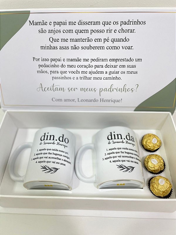 Lembrança de Batismo - Caixa com Caneca e Chocolates