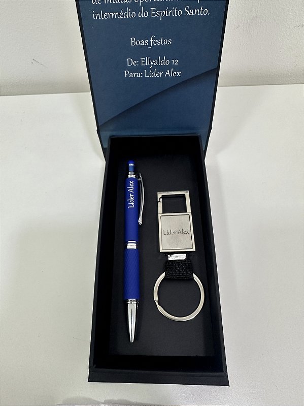 Kit Duo - Caixa presente + Caneta e chaveiro