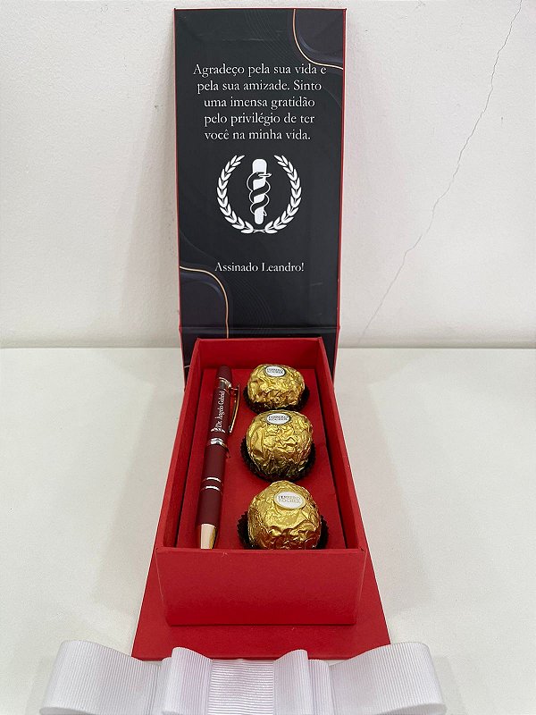 KIT DUO COM CANETA E CHOCOLATES FERRERO ROCHER