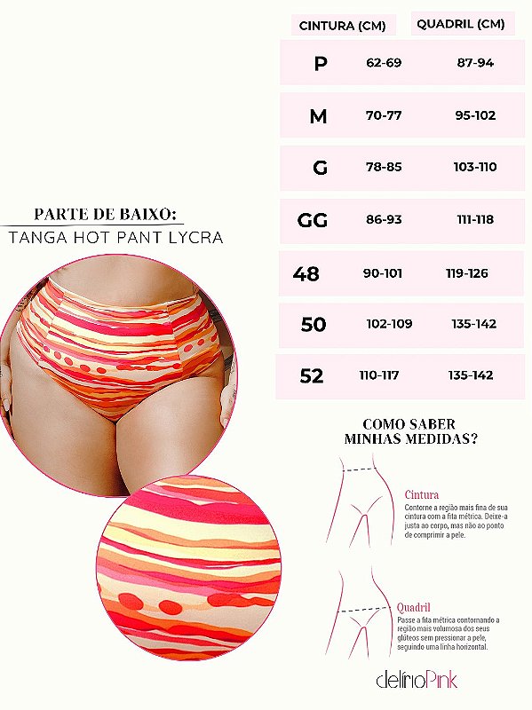 Parte de baixo hot pant tanga dupla lycra paty