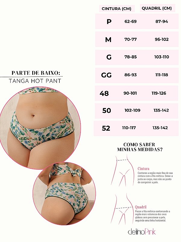 Parte de baixo hot pant tanga lycra aquarela