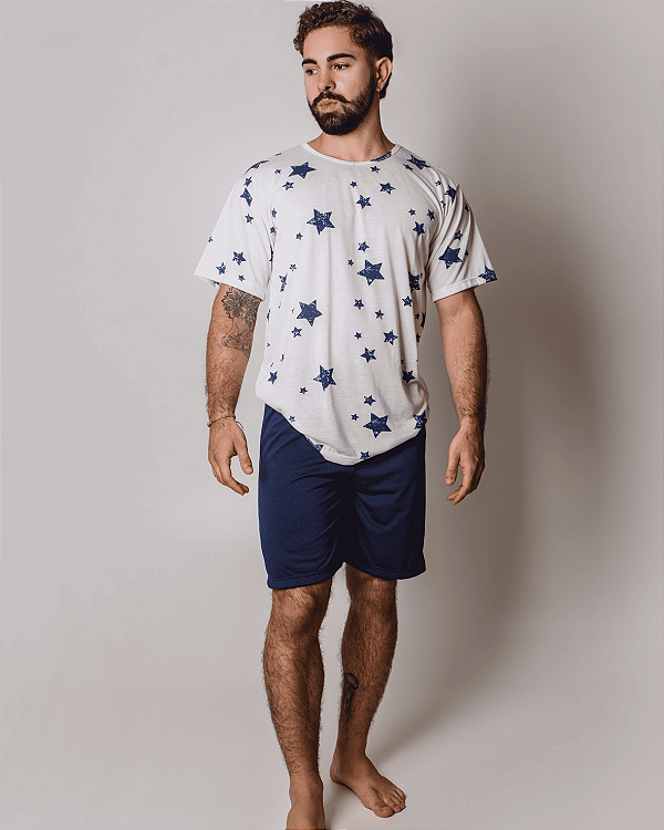 Pijama Masculino Curto Estrela