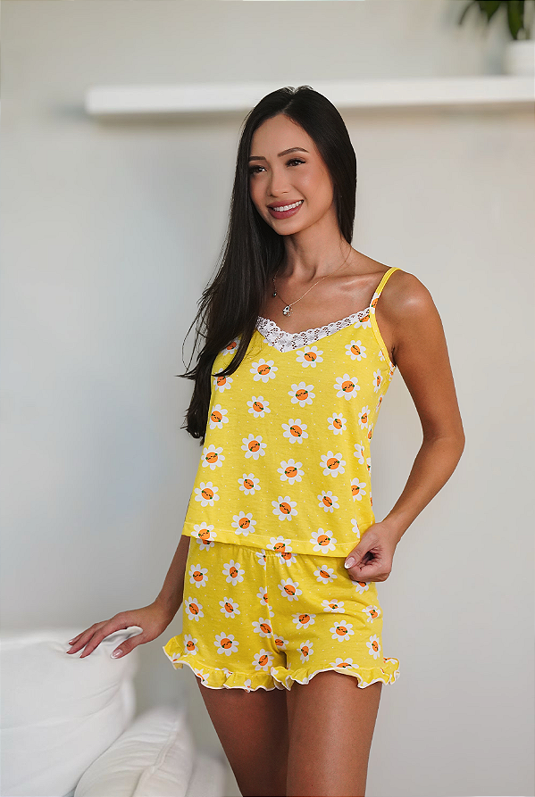 SHORT DOLL MARGARIDA AMARELO