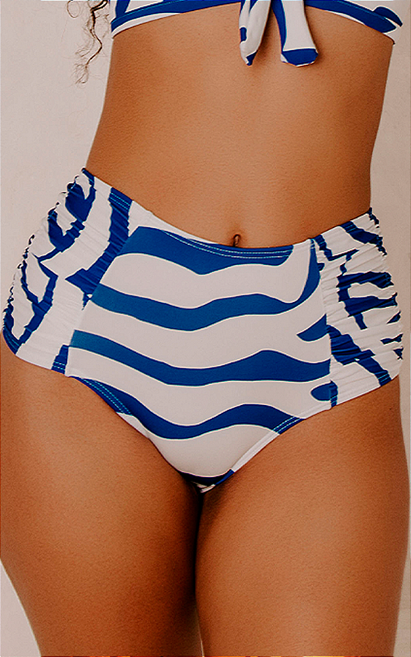 Parte de baixo hot pant lateral franzida lycra imperial