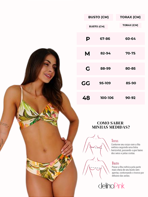 Parte de cima biquíni nó tropical lycra sem bojo
