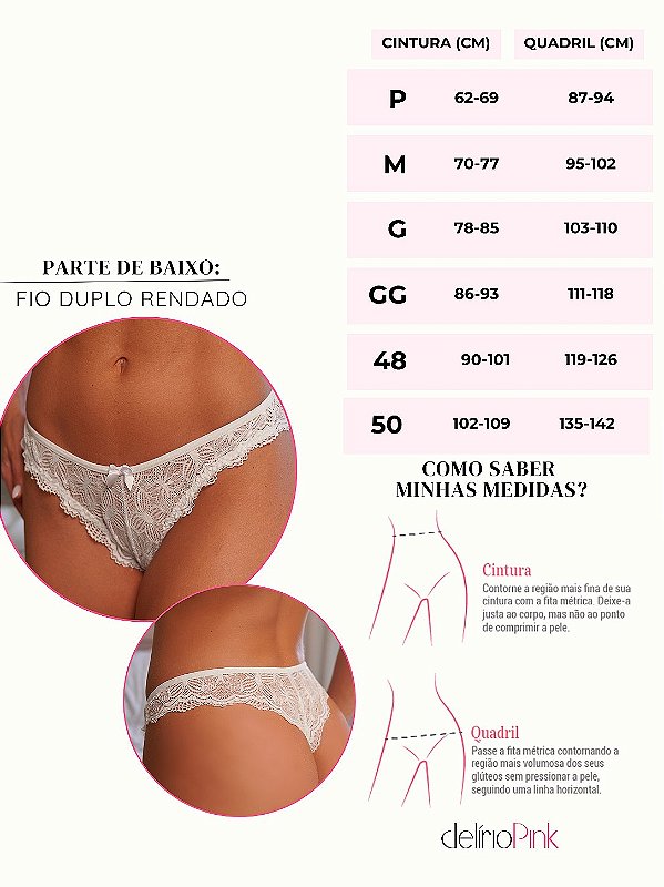 Fio branco com detalhes em renda