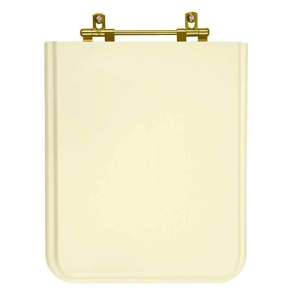 Assento Sanitário Square Bone (Bege) para vaso Incepa com Ferragem Dourada