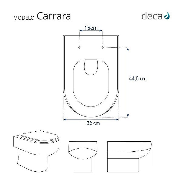 Assento Sanitário Poliester Soft Close Carrara Caramelo para vaso Deca