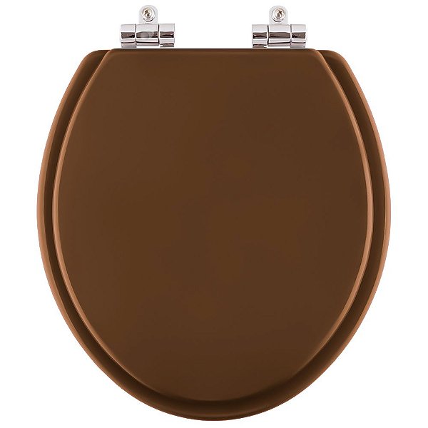 Assento Sanitário Poliester Soft Close Convencional / Oval Ocre (Marrom) para vaso Hervy