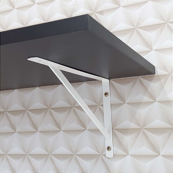 Kit 2 Prateleiras 90 x 30cm Preta Com Mão Francesa