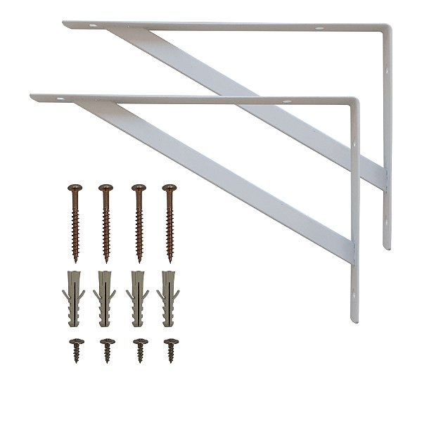 Kit 3 Prateleiras 90 x 30cm Preta Com Mão Francesa