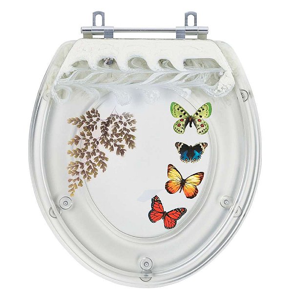 Tampa De Vaso Decorada Acrilico Convencional Bege Claro