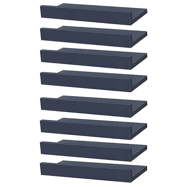 Kit 8 Prateleiras Porta Quadros 50 x 15cm azul Suporte Invisível