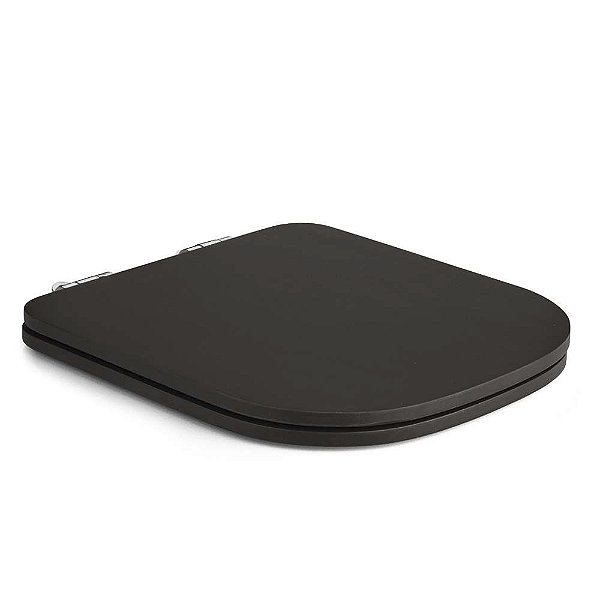 Assento Poliester Soft Close Piano Marrom Fosco para vaso Deca