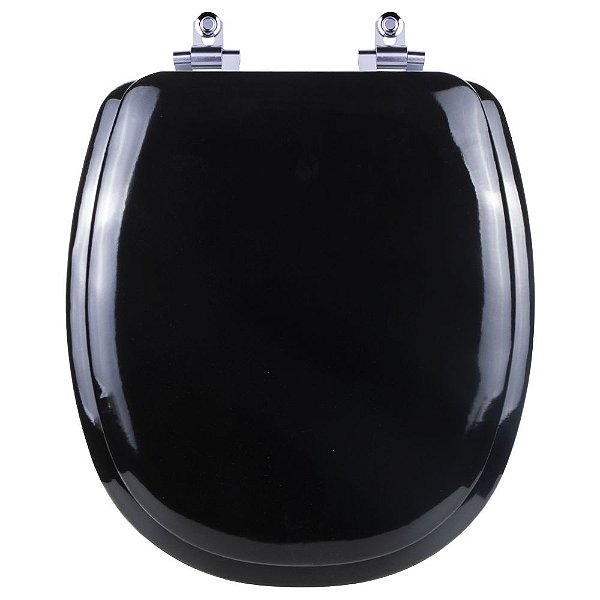 Assento Sanitário Almofadado Soft Close Aspen Preto para vaso Deca