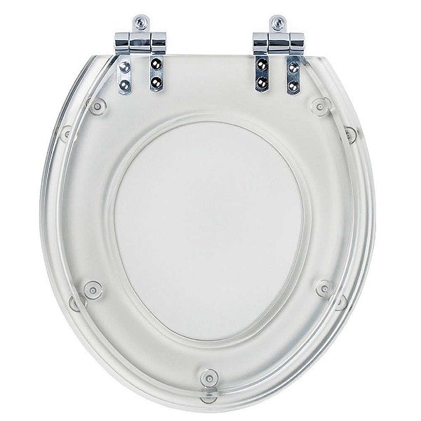 Tampa De Vaso Com Amortecedor Acrilico Oval Transparente