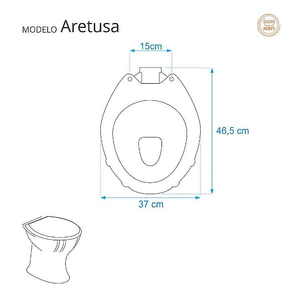 Assento Sanitario Aretusa Cinza para vaso Hervy