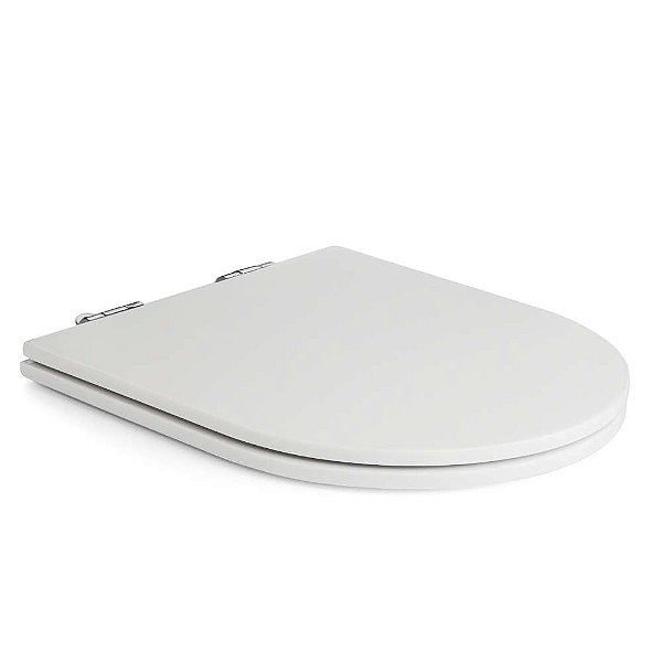 Assento Poliester Soft Close Antimicrobiano Carrara Branco para vaso Deca