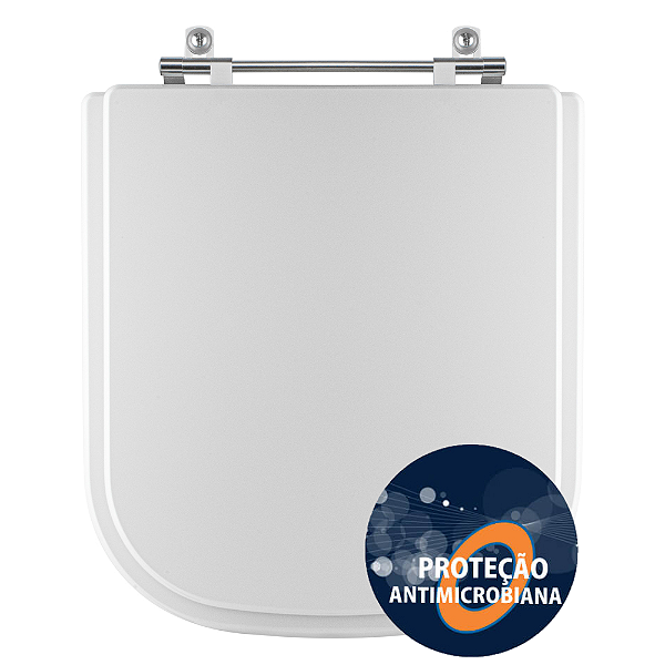 Assento Sanitário Poliéster Antibacteriano Soft Close Stillo Branco para vaso Docol