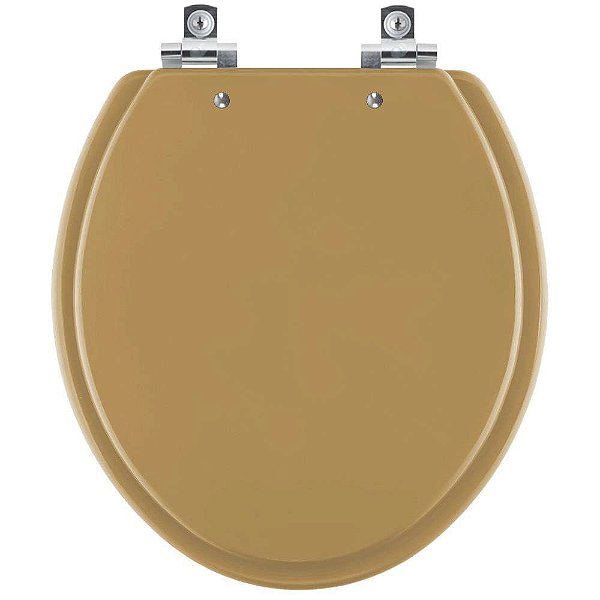 Assento Sanitário Soft Close Convencional Oval Amarelo Terra para vaso Celite