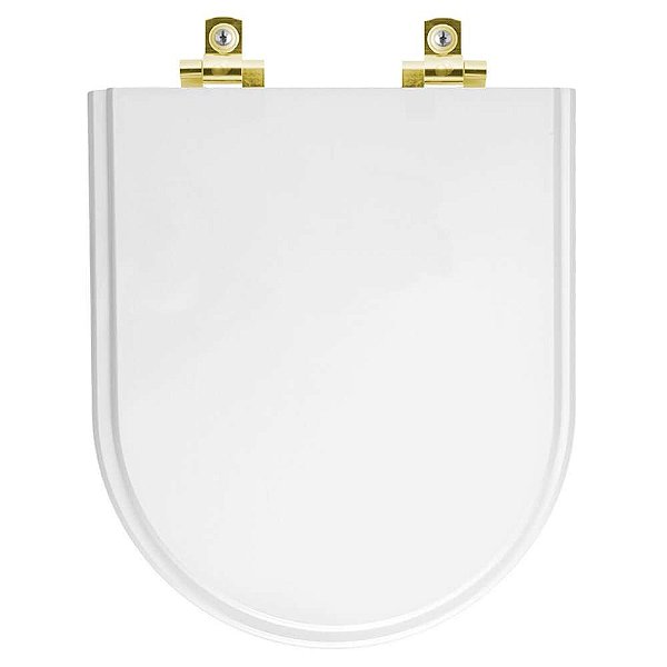 Assento Sanitário com Amortecedor Smart Branco para vaso Celite com Ferragem Dourada