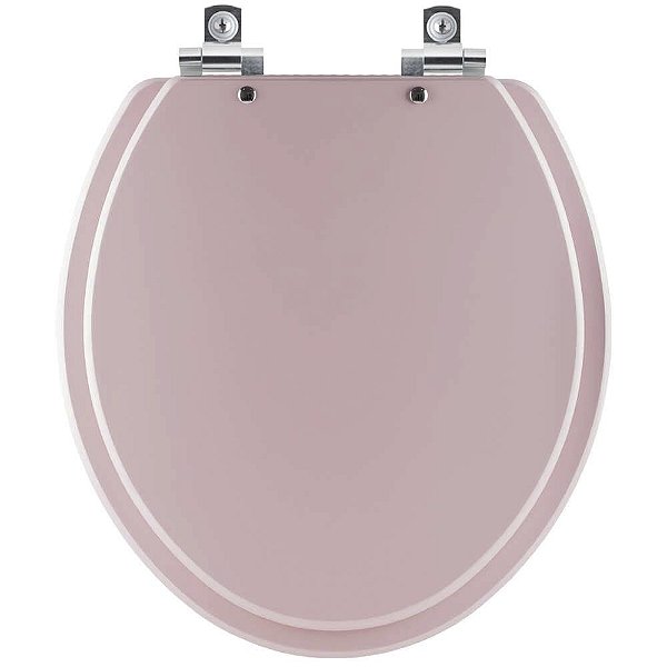 Assento Sanitário com Amortecedor Convencional Oval Rosa para Todos os Fabricantes