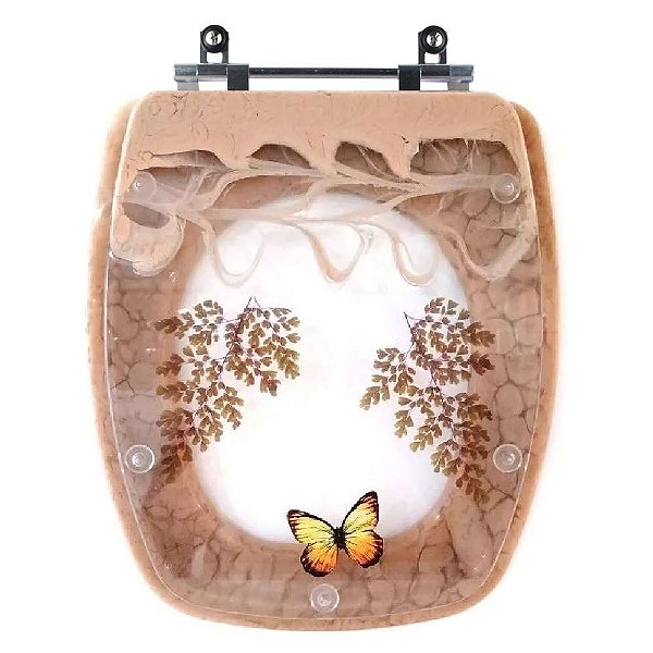 Tampa de Vaso Decorado Stylus Pessêgo para bacia Celite