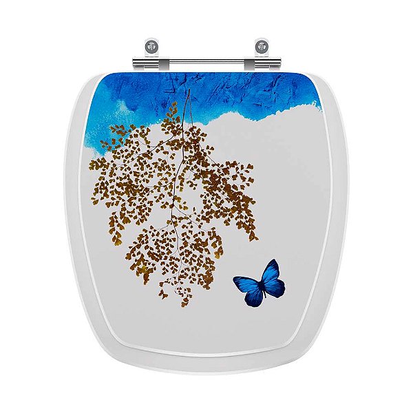Tampa de Vaso Decorado Borboleta Onix para bacia Onix