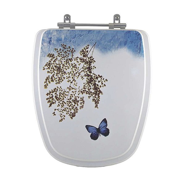Tampa de Vaso Decorado Borboleta Turim para bacia Eternit