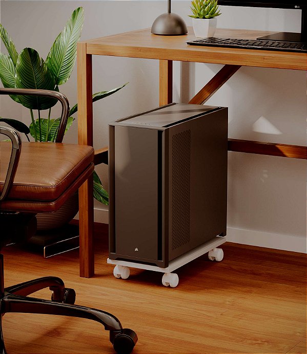 Base para CPU Puglia Branco com Rodízios Base para Gabinete de PC