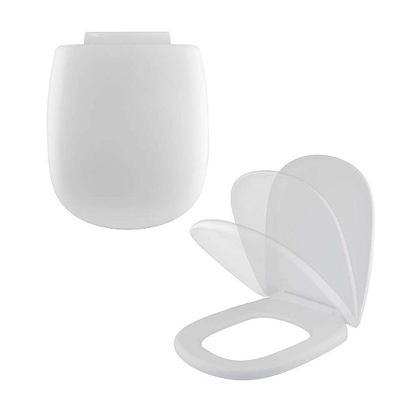 Assento Sanitario com Amortecedor Flox Branco para vaso Fiori