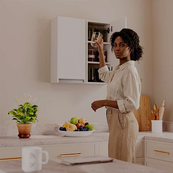 Armário Despensa Suspenso Cozinha 30cm Branco