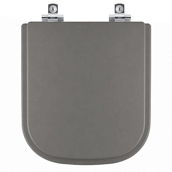 Assento Sanitário Laqueado Soft Close Elite Cinza Fosco para vaso Celite