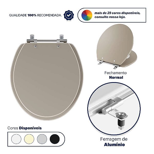 Assento Sanitário Convencional Bege Saara Para Bacia Deca