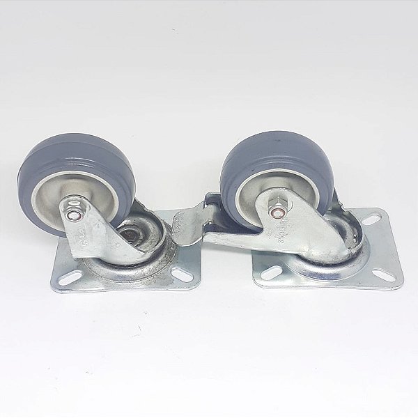 RODÍZIO GIRATÓRIO PARA MÓVEIS R312 60KG | CINZA | ALTURA 9CM