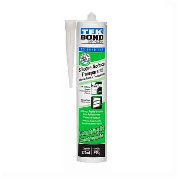 SILICONE ACÉTICO TRANSPARENTE - TEKBOND 270G