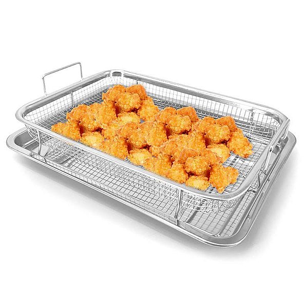 Fritadeira Assadeira Grelha Forno de Inox e  Bandeja