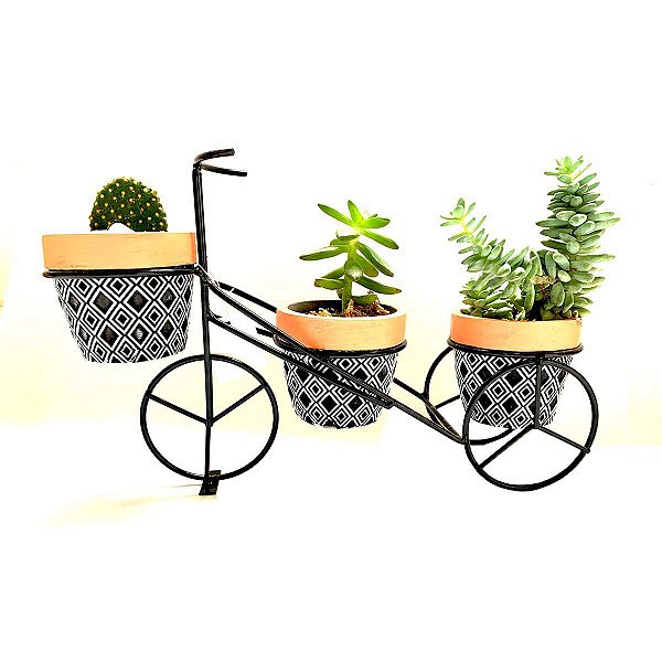 Enfeite Decorativo Bicicleta com Vasos