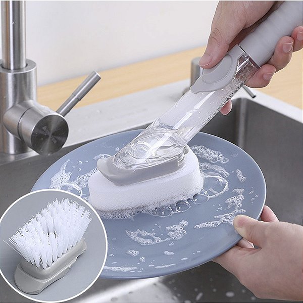 Escova e Esponja de Limpeza com Dispenser  50ml