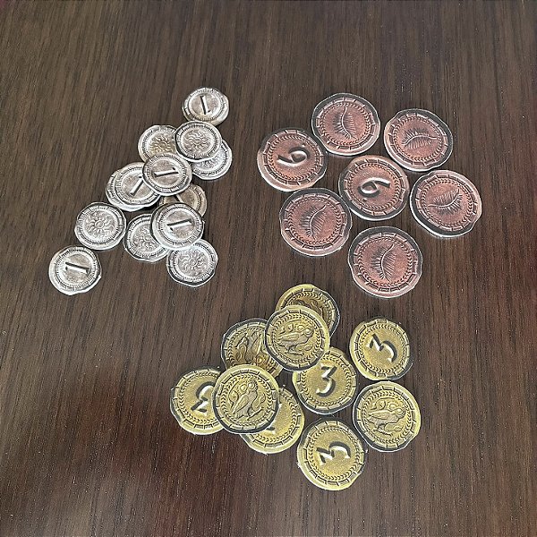 Moedas originais do jogo 7 Wonders Duel - Novo