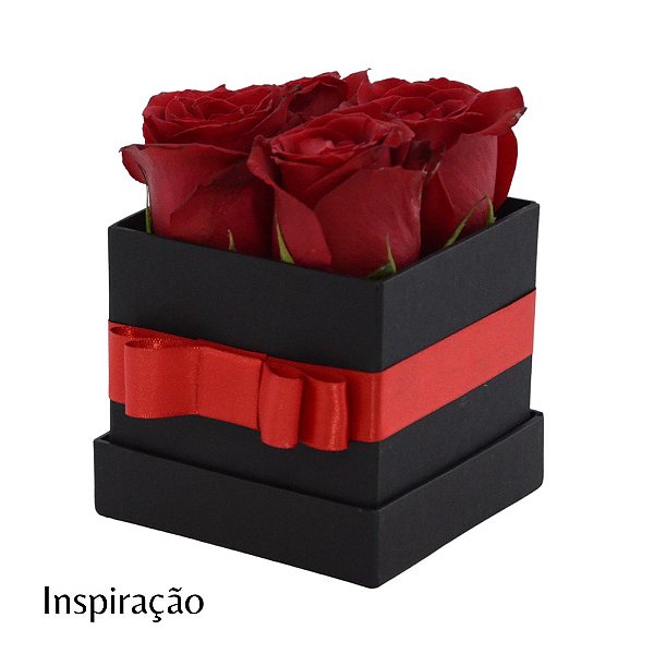 Caixa quadrada para flores Cor preta (Los Angeles) - Coleção Roma - Pequenas