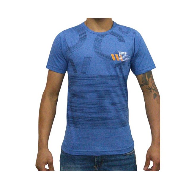 Camiseta  Overcore Estamp Masculina-azul