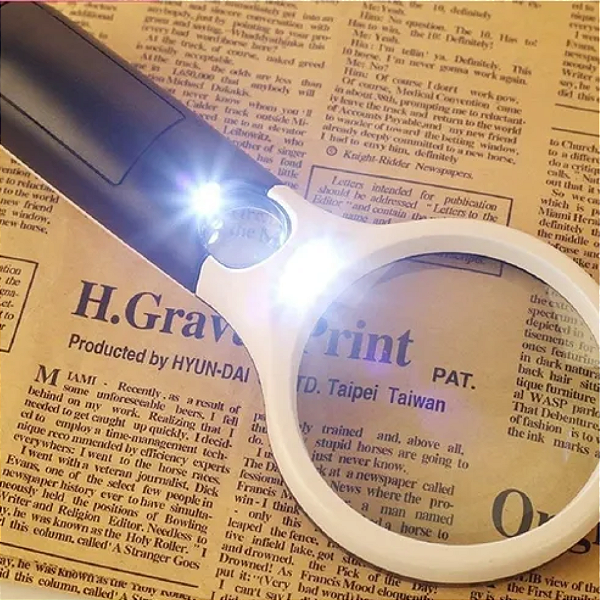 Lupa de Mão com Led 10x - Lente de Aumento (75mm)