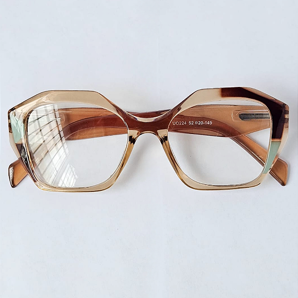 Óculos de Leitura Cartagena - Champagne and Green