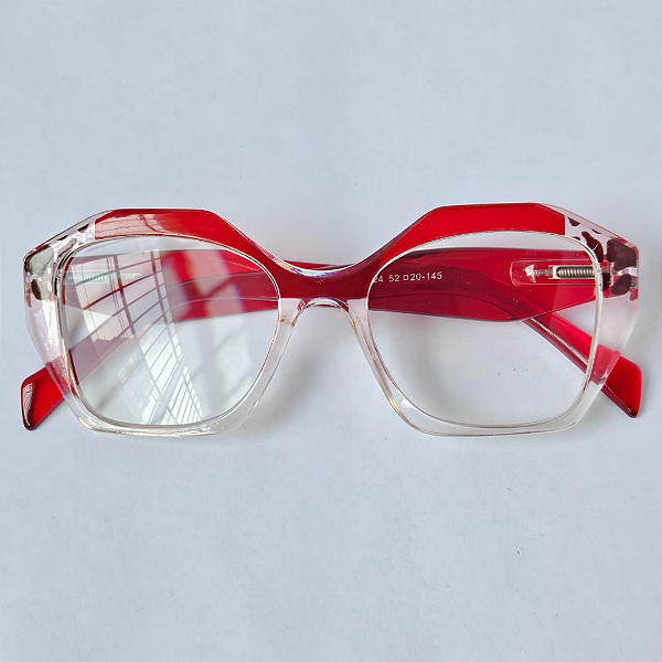 Óculos de Leitura Cartagena - Red and Transparent
